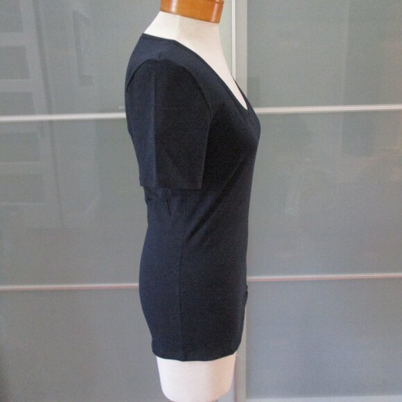 Hanro Womens Cotton Short Sleeve Round Neck Basic T-Shirt Black - Picture 4 of 5